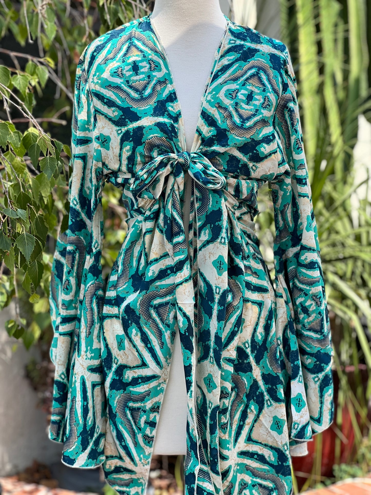 Angel Tie Top in Gilded Teal