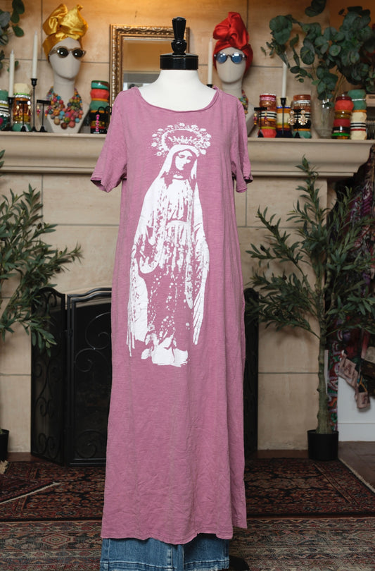 Virgin Mary Dress in Antique Rose