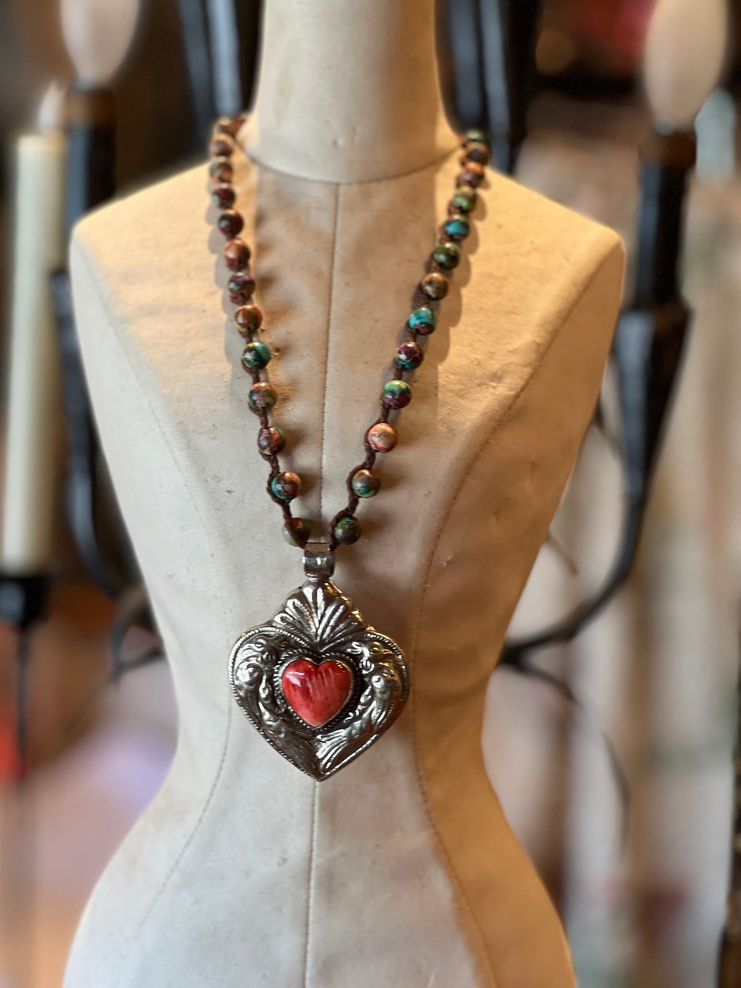 Rainbow Coral Heart 1607