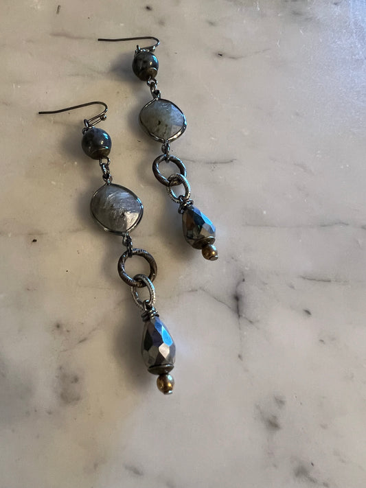 Moon Moss Drop Earring