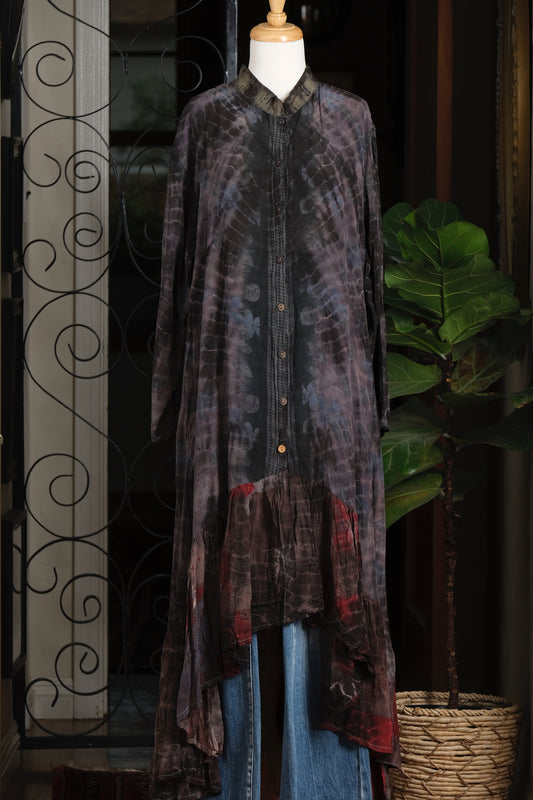 Lotus Duster Dress in Purple Smoke