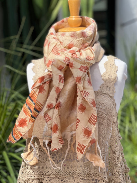 Lotus Scarf in Brown Sugar Square