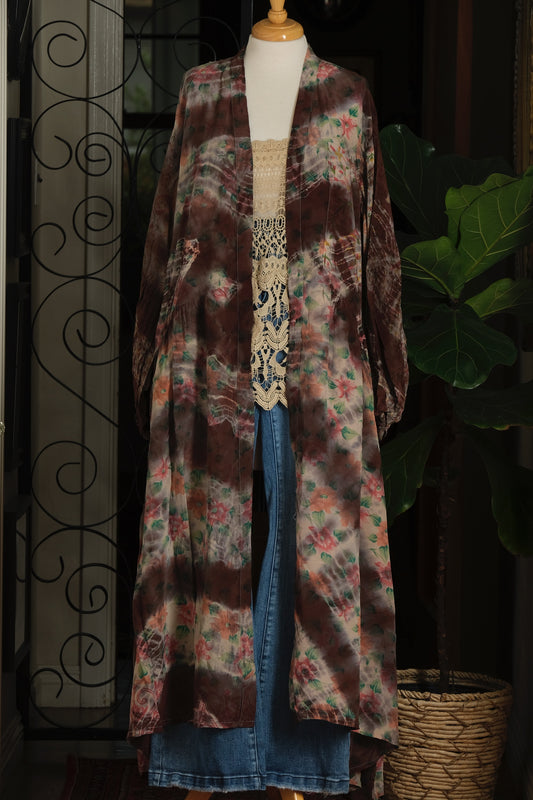 Evermore Duster in Tie Dye Rose