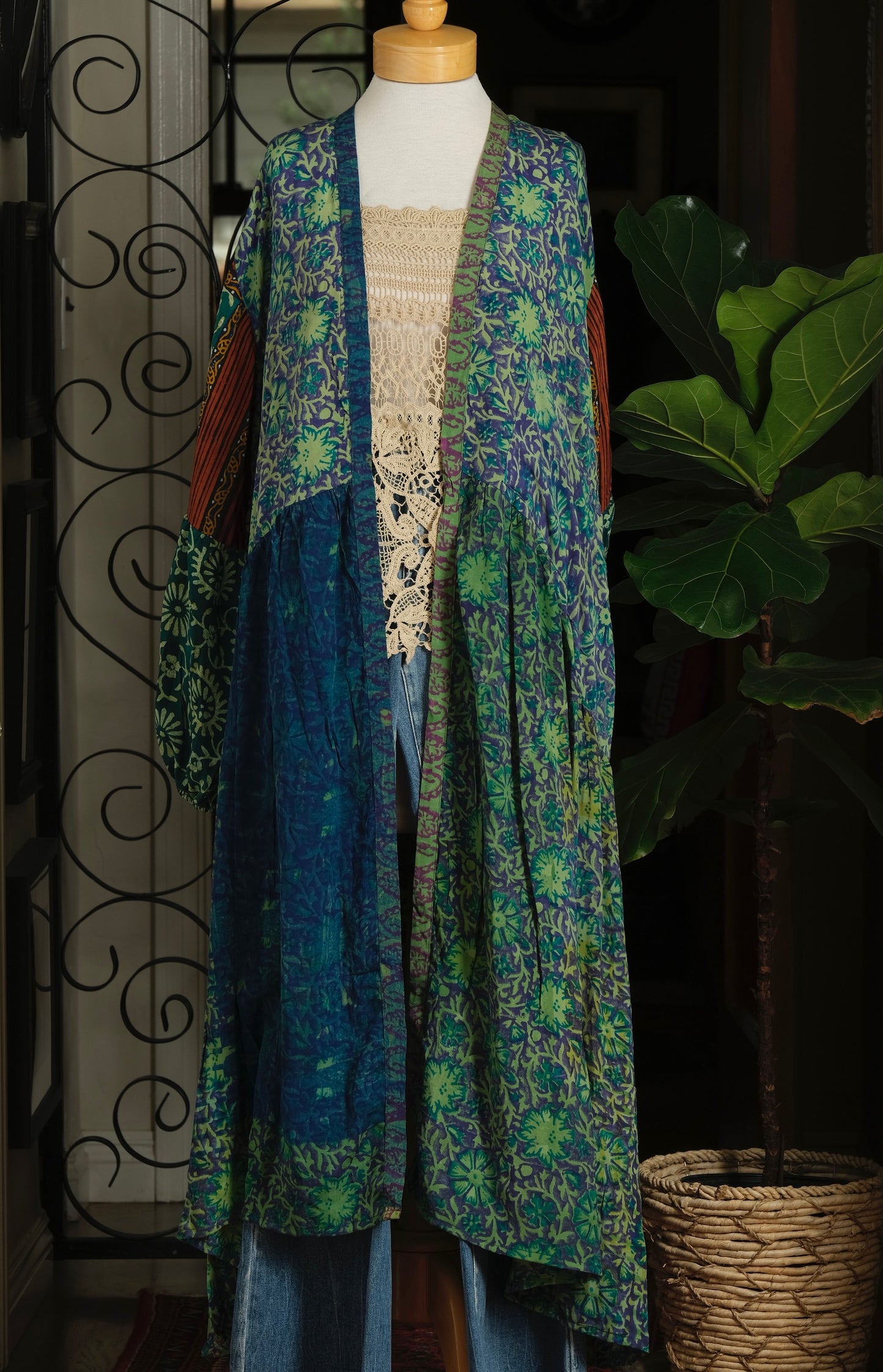 Evermore Duster in Aqua Flower
