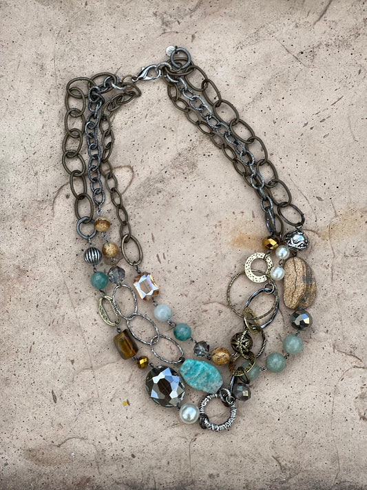 Layering Necklace in Jade Earth