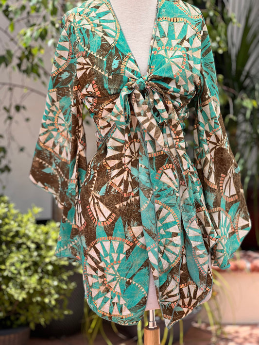 Angel Tie Top in True North Turquoise