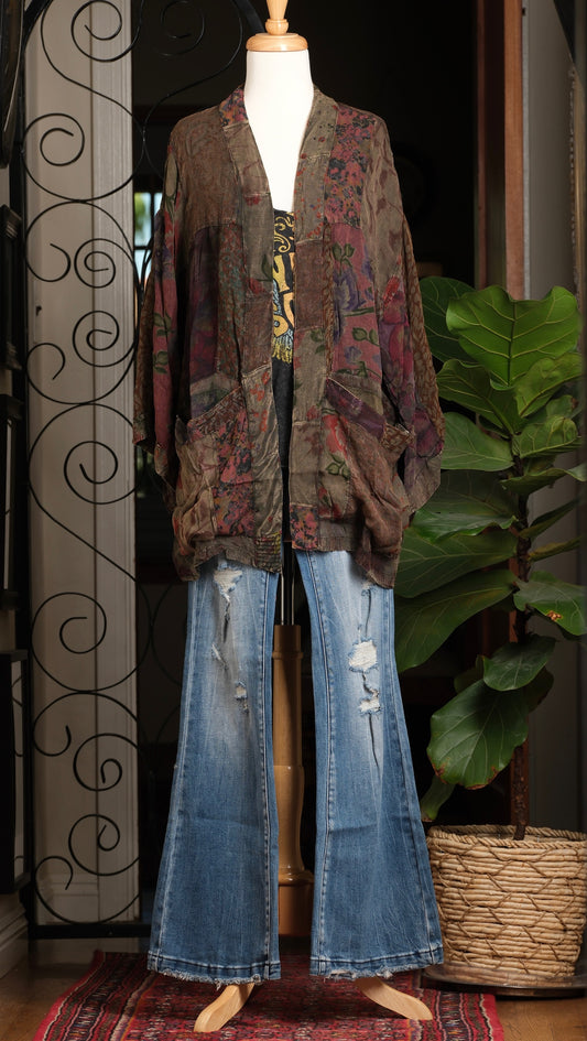 Flora Pocket Kimono in Forest