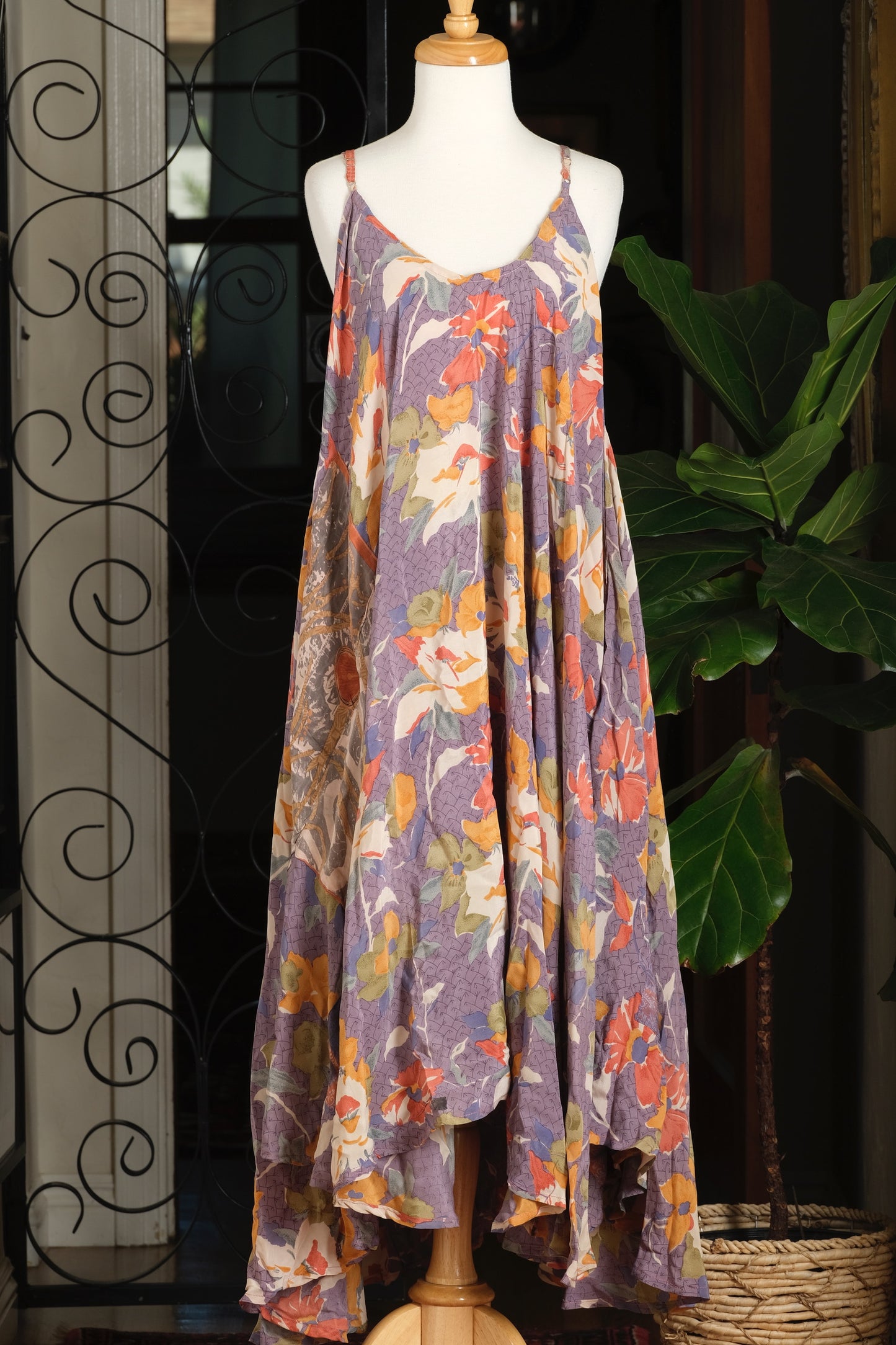 Kantha Slip Dress in Paloma's Garden