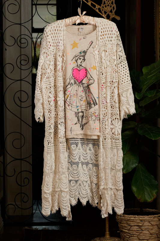 Crochet Duster in Ecru