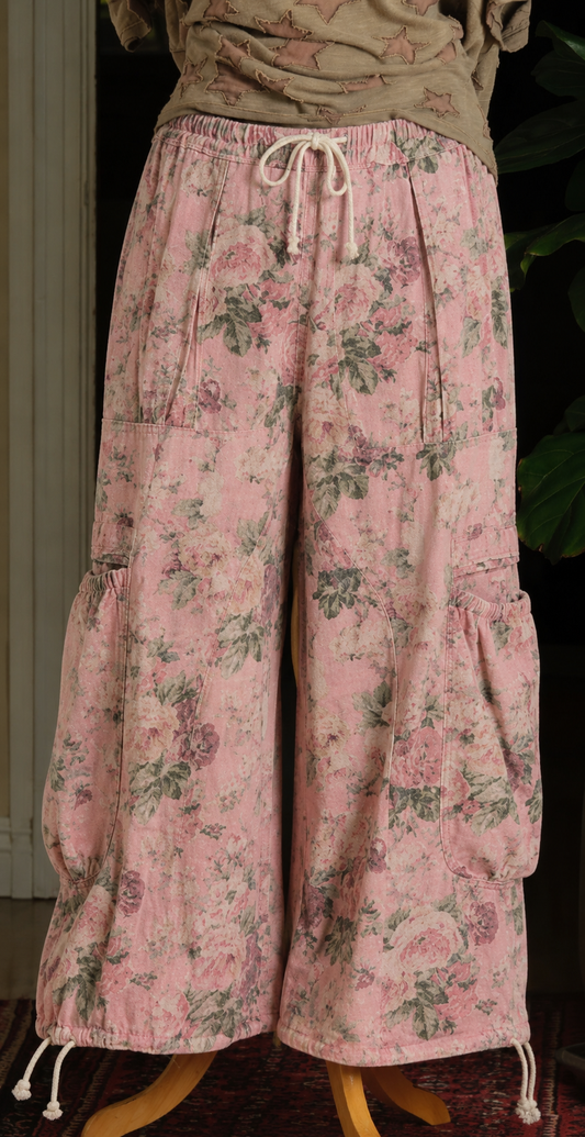 Rosy Pink Cargo Pocket Pant