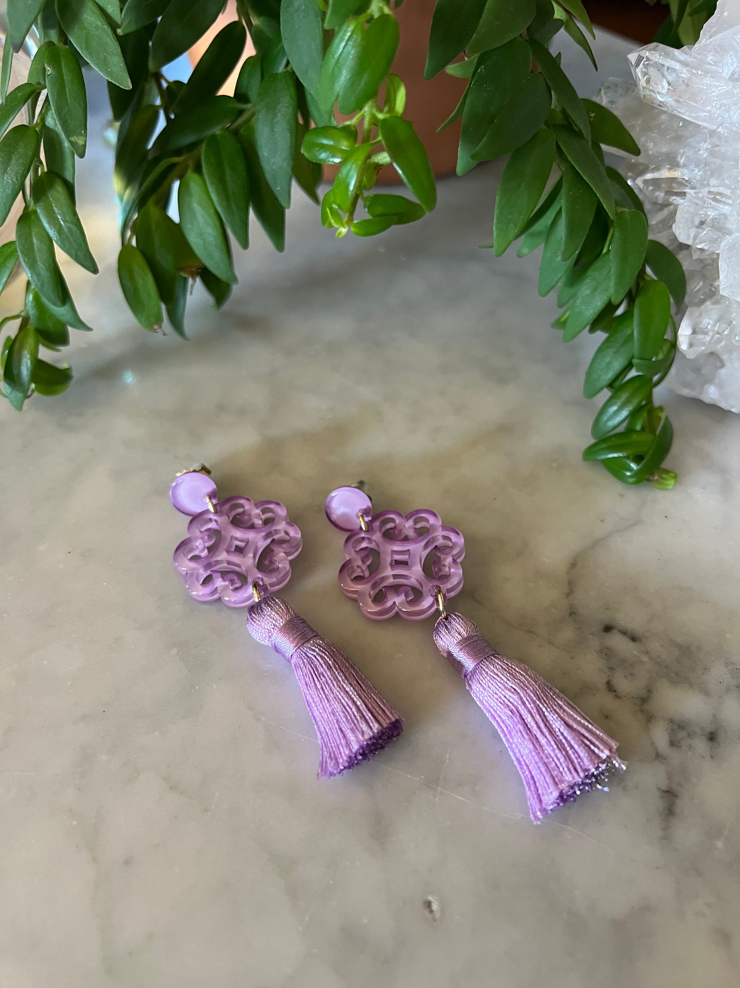 Cherry Blossom Earrings in Lavender
