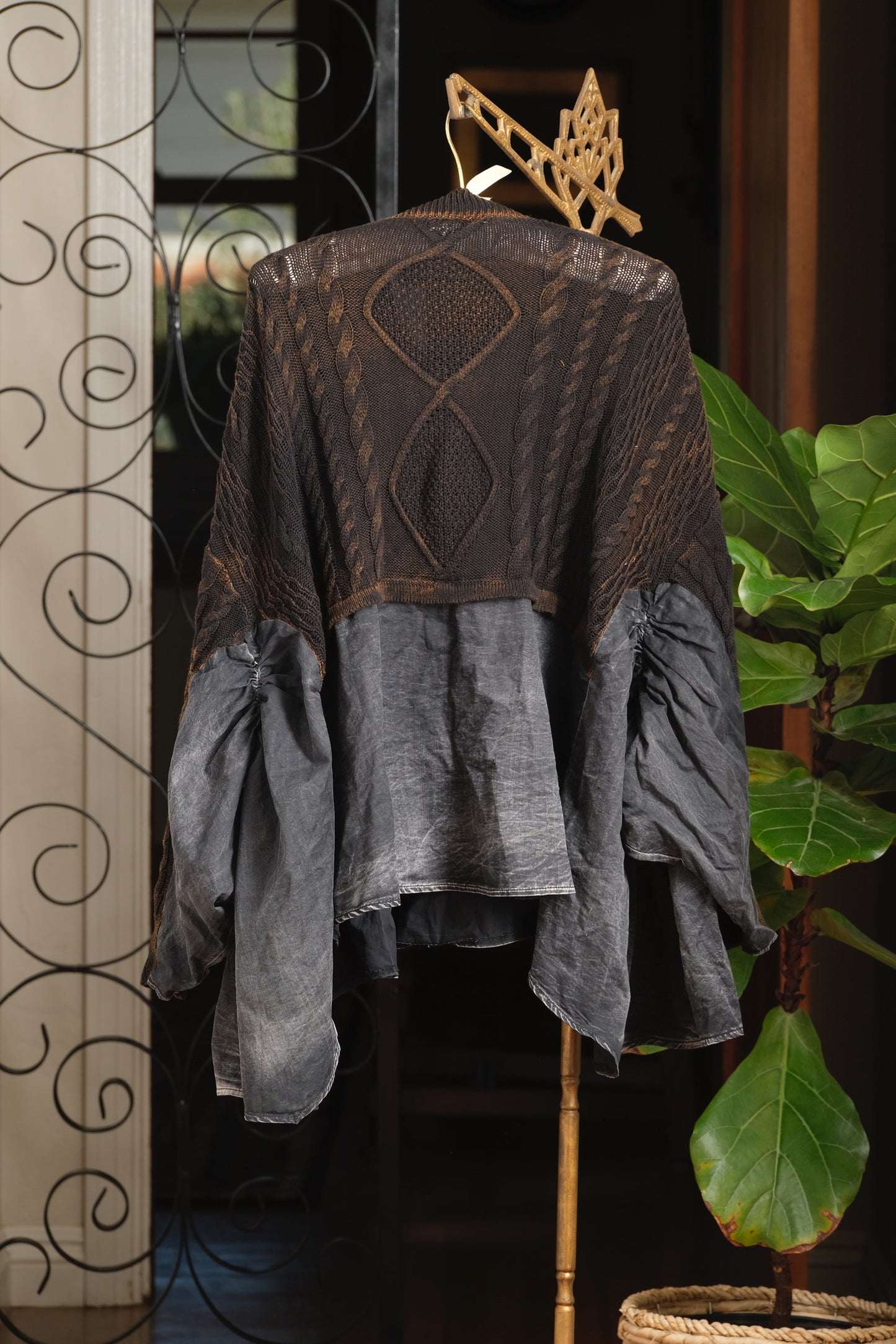 Tremper Sweater in Distressed Brown Grey