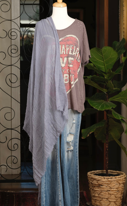 Gauze Scarf in Denim Blue