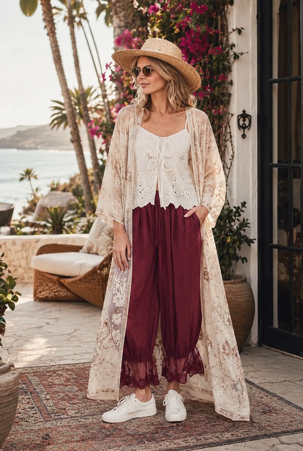 Bloomers in Merlot Rose