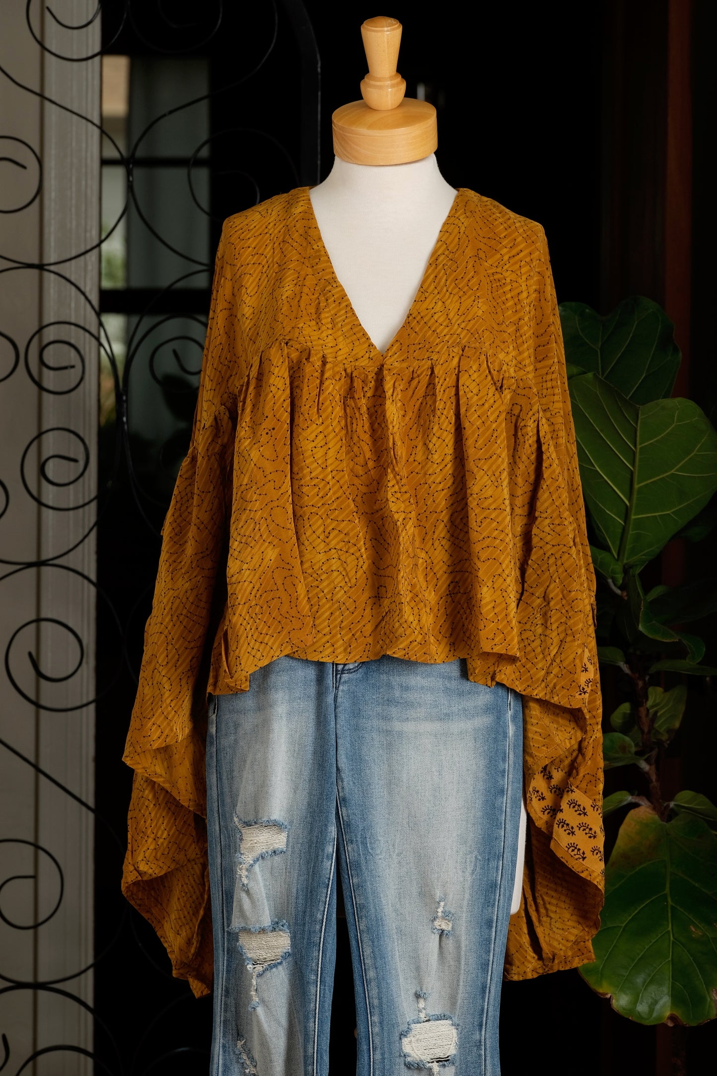 Gold Dust Crop Top in Golden Path