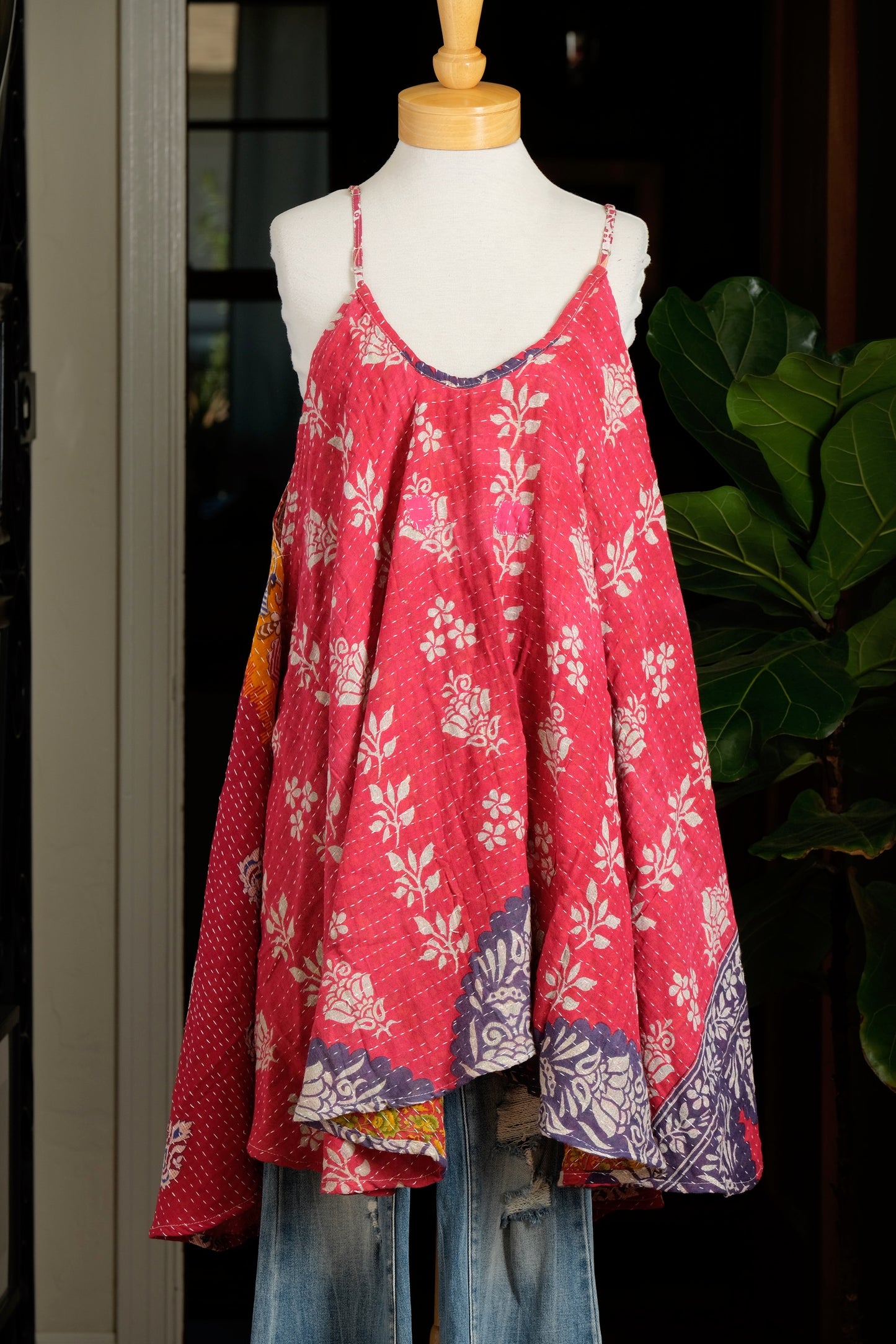 Kantha Swing Dress in Sweet Heart
