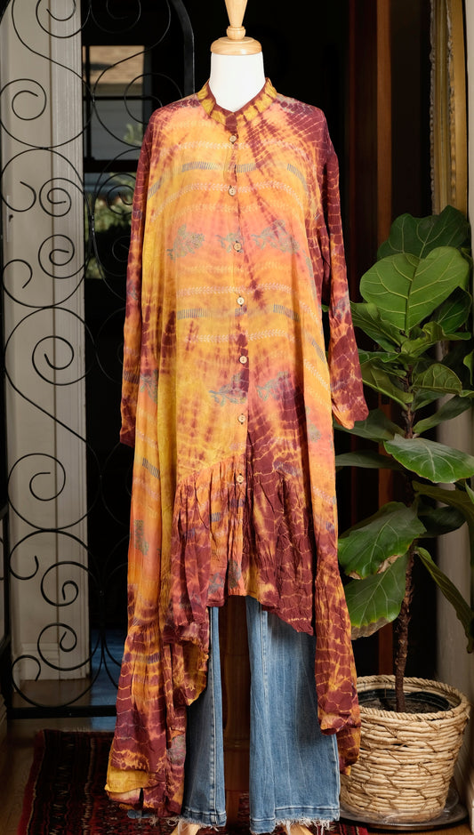 Lotus Duster Dress in Golden Hour