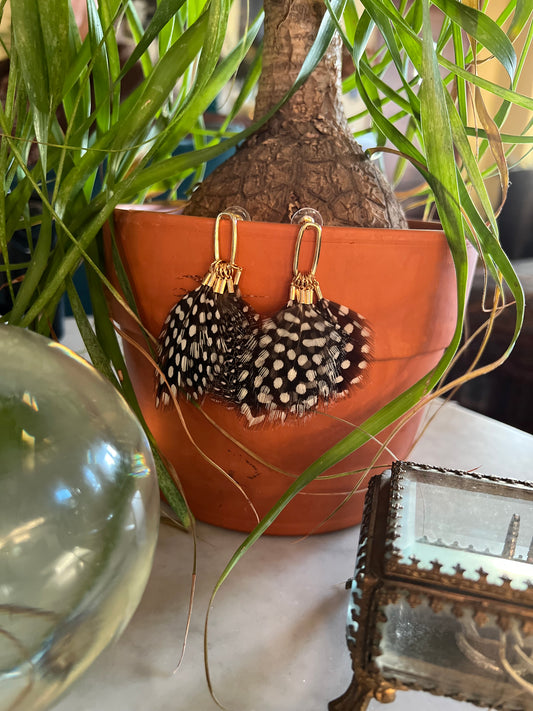 On The Dot Feather Earring