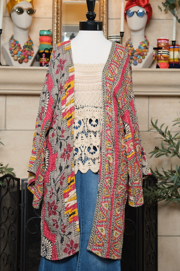 Easy Cardigan in Kantha Spirt