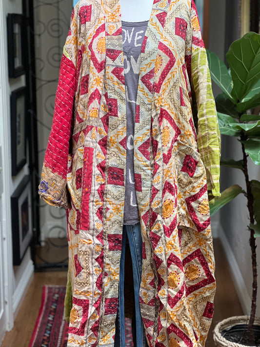 Slouchy Duster in Chartreuse Sleeve