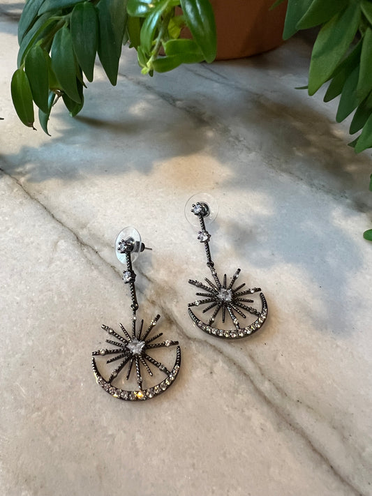 Petite Crescent Starburst Earring