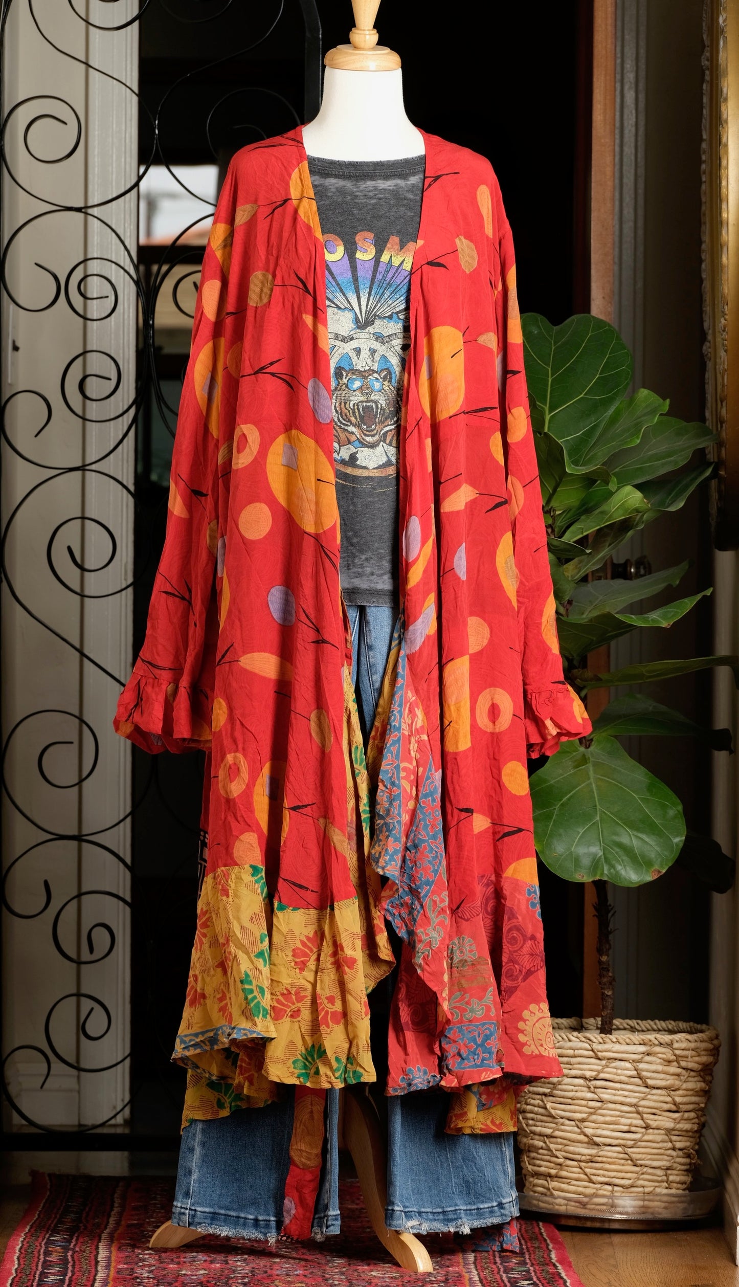 Duster Dress in Red Luna