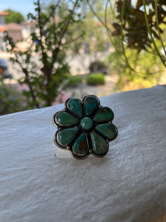 Native Flower Turquoise Ring 1161
