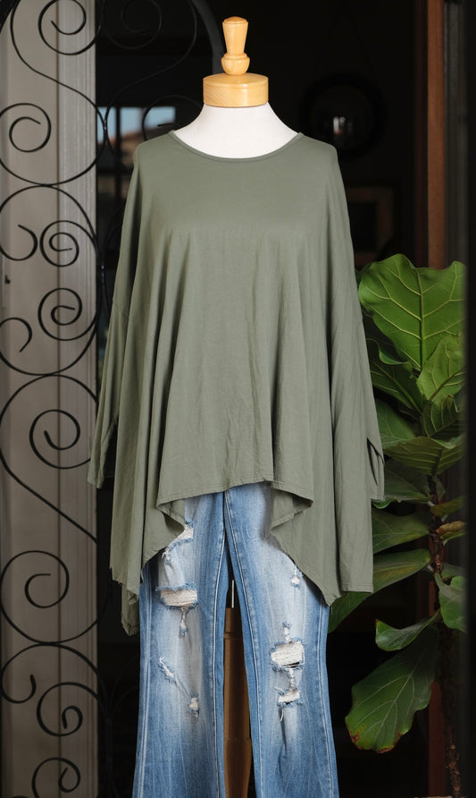 High Low T-Shirt in Eucalyptus