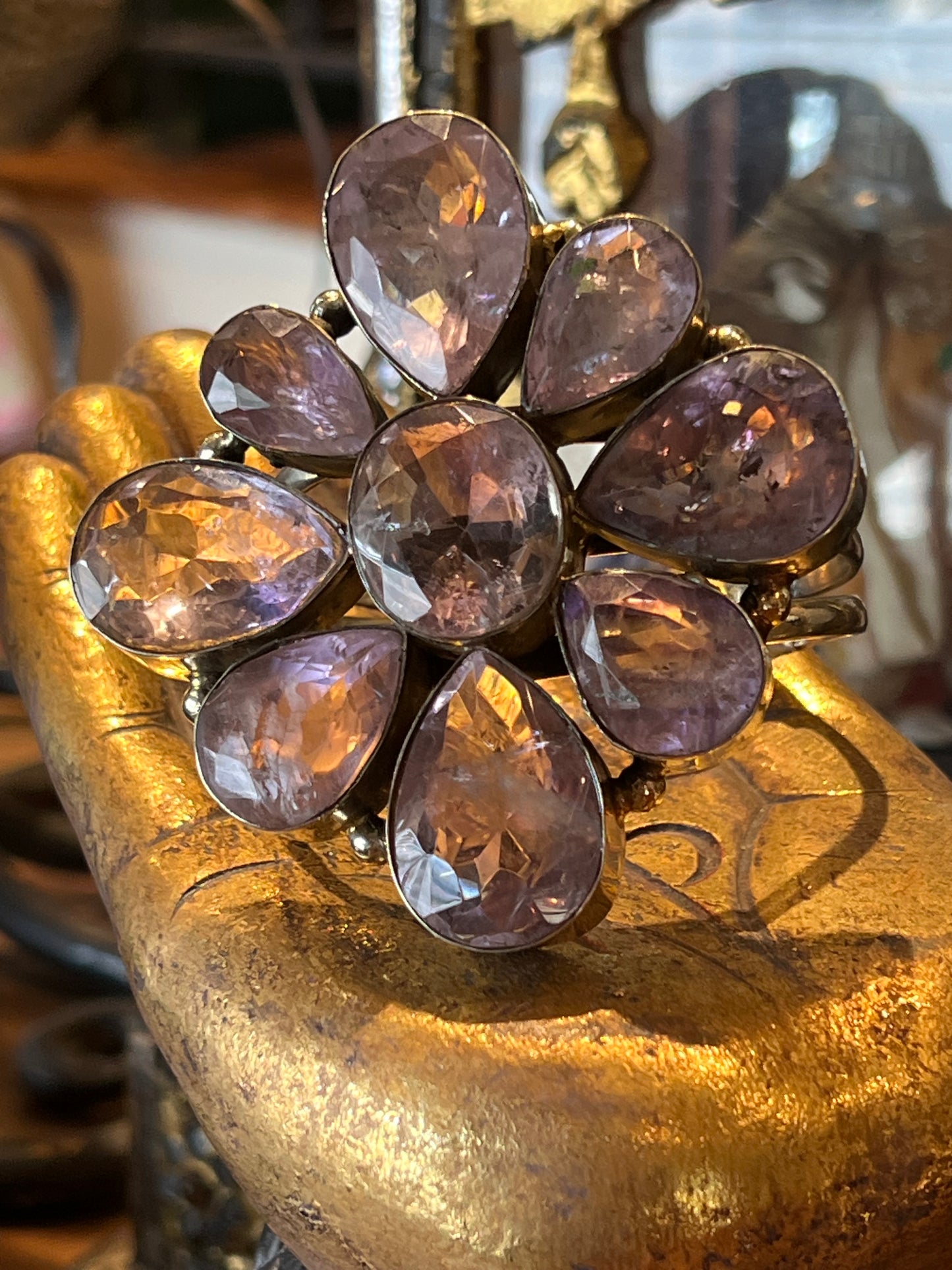 Amethyst Flower Cuff