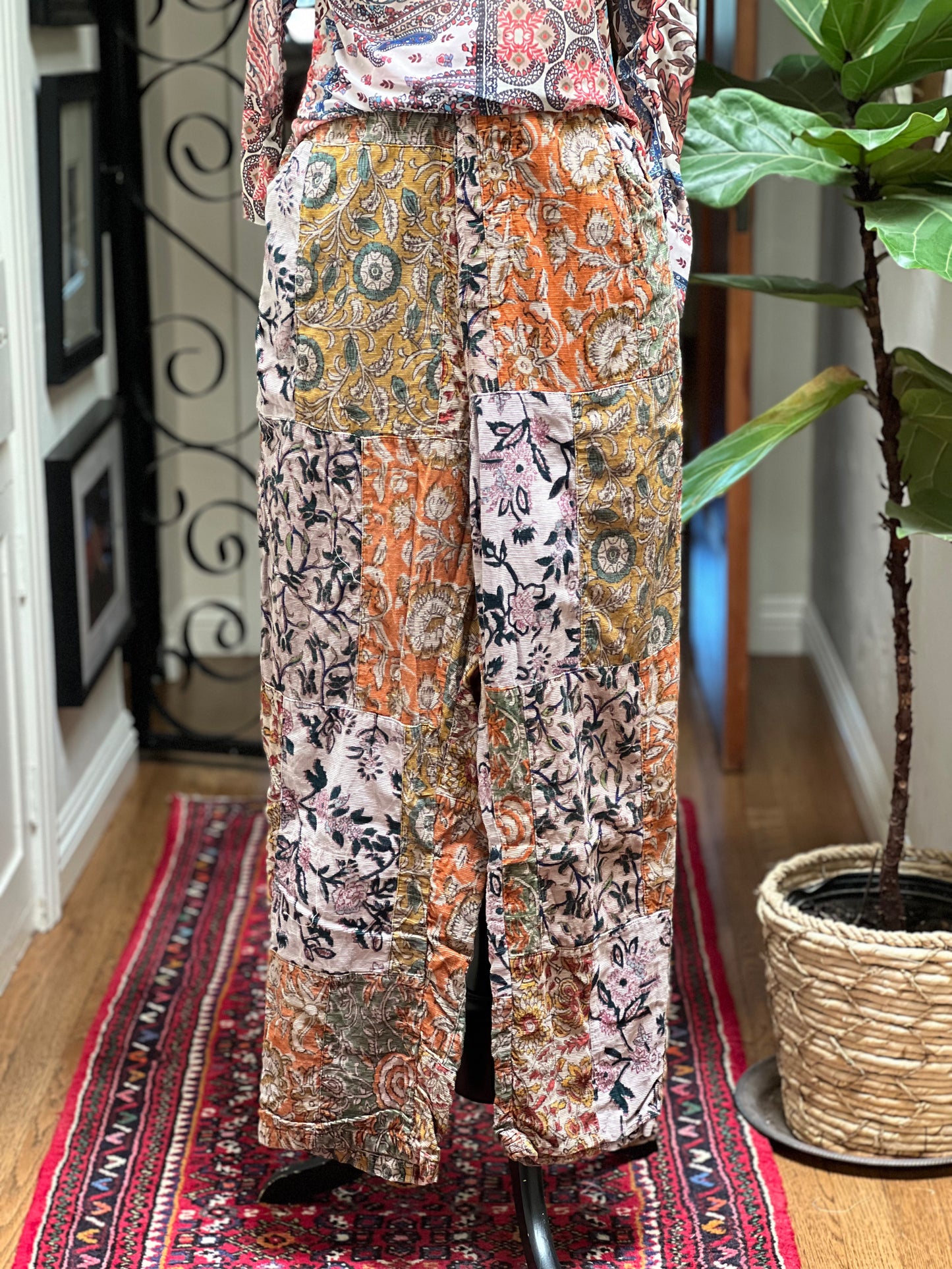 Rustic Corduroy Patchwork Pant