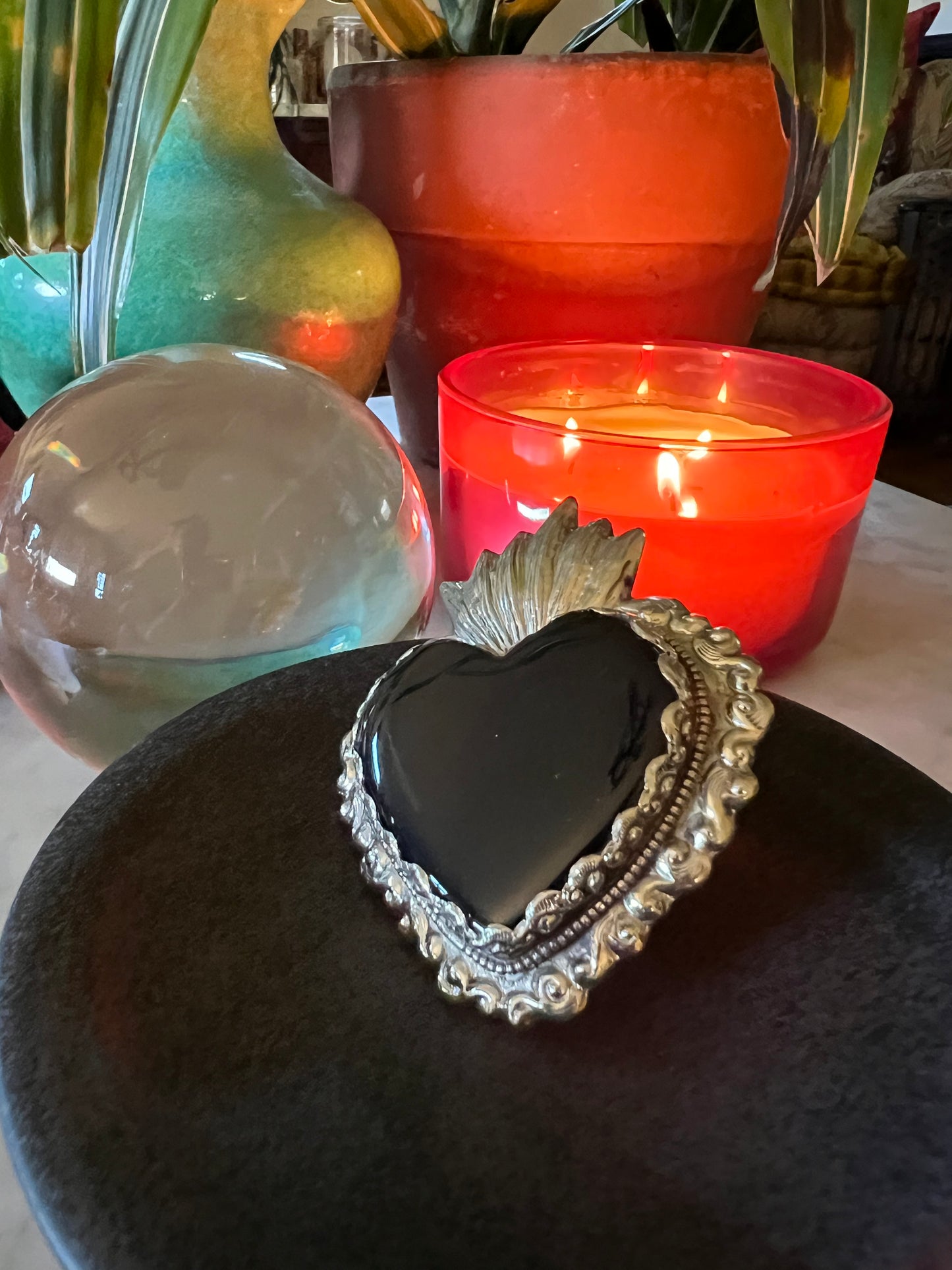 Oversized Onyx Heart 734