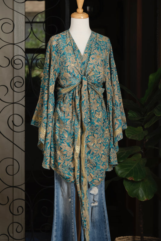 Angel Topper In Turquoise Hibiscus