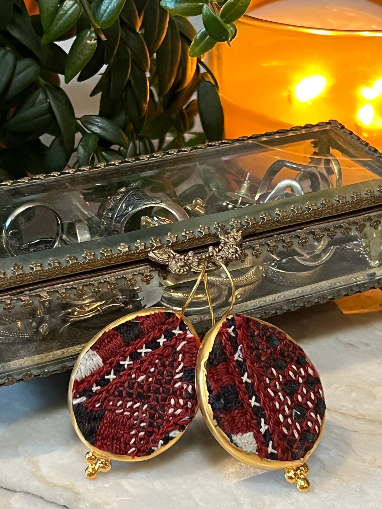 Caravan Earring in Vintage Stitch