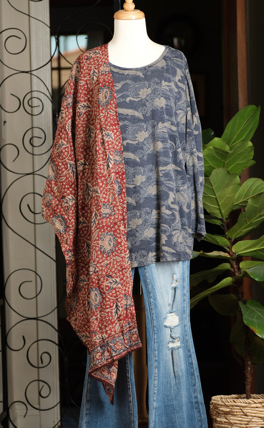Isadora Scarf in Brick Flower