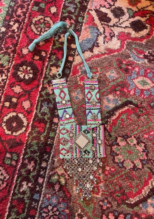 Tulum Mirror Necklace in Turquoise