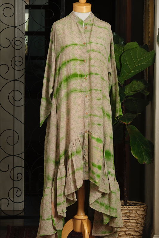 Lotus Dress in Green Splash