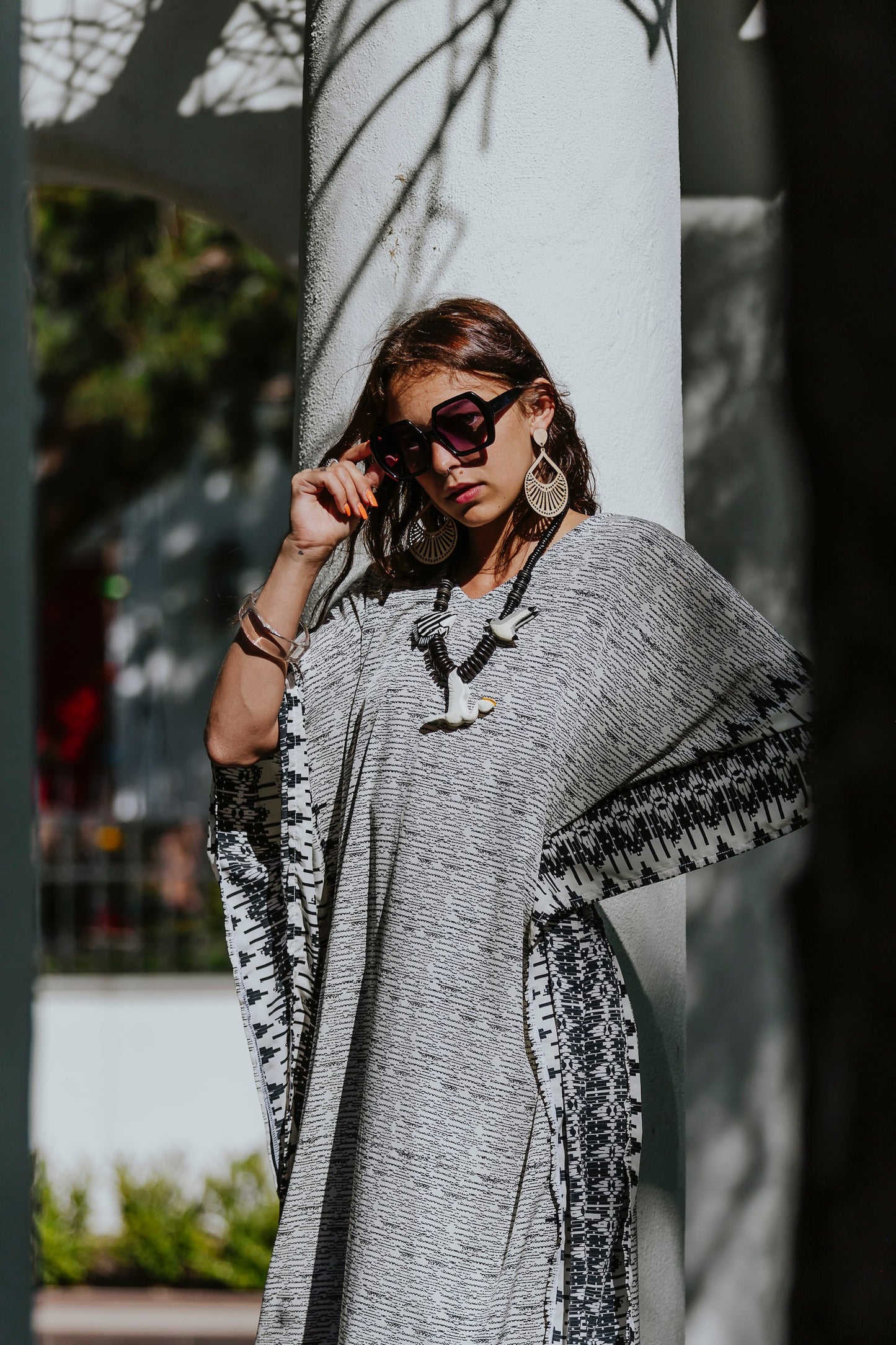 Ivory & Black Caftan by Sarong Social Club
