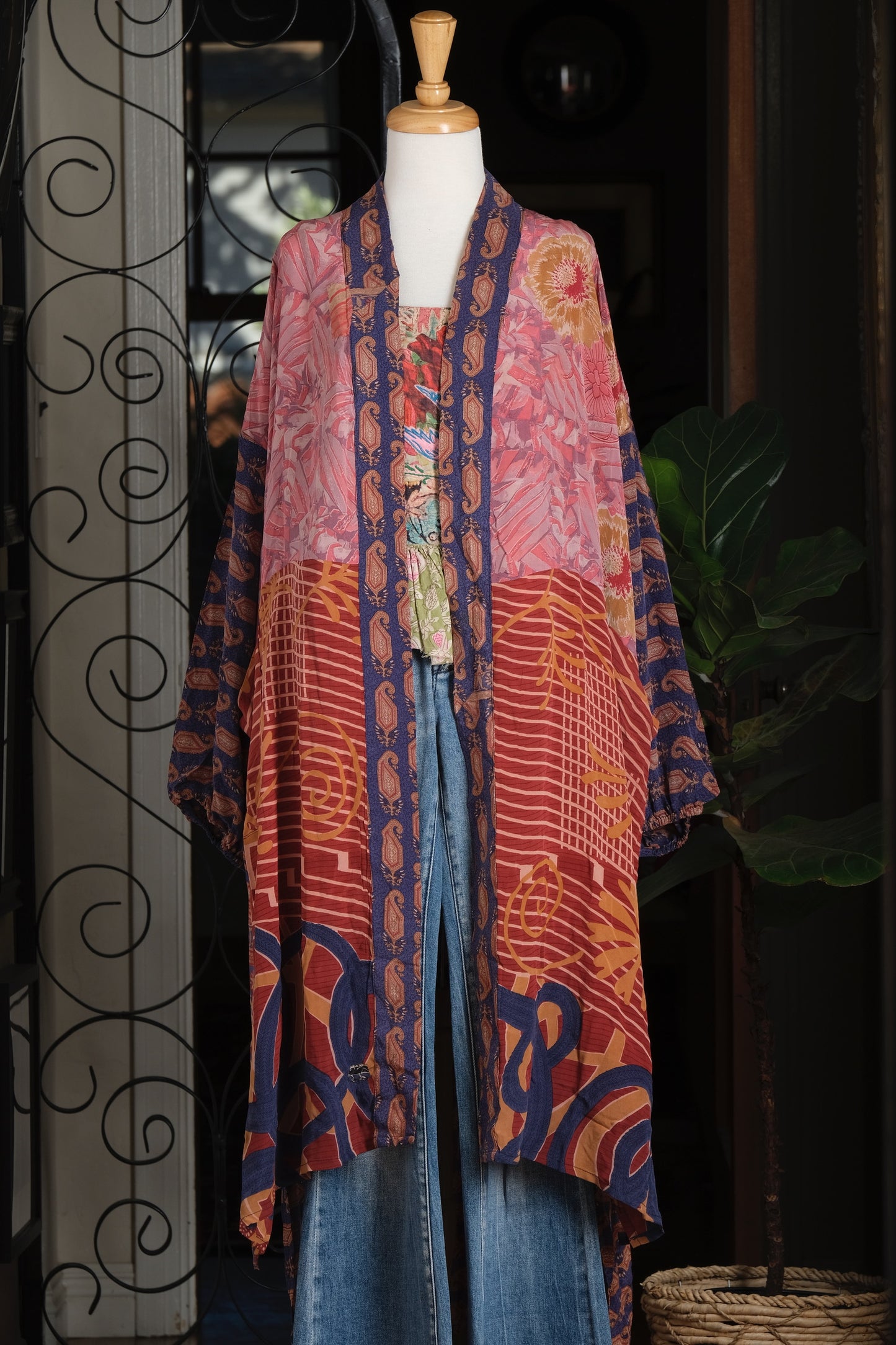 Silky Duster in Deco Blue Border