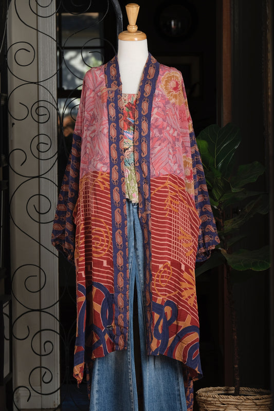 Silky Duster in Deco Blue Border