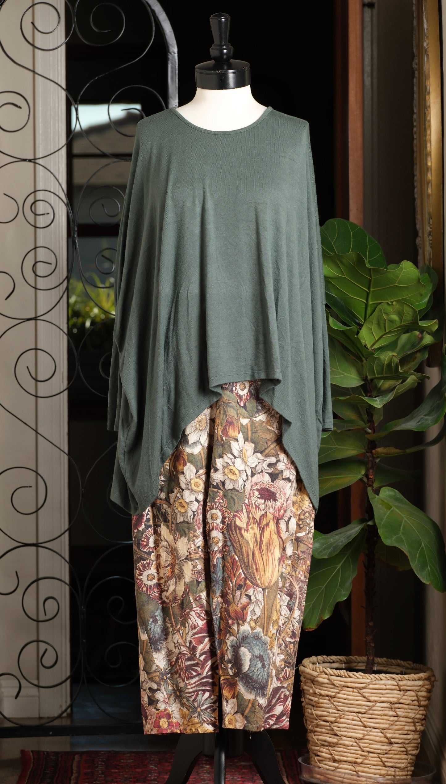 Olive Asymmetrical Sweater