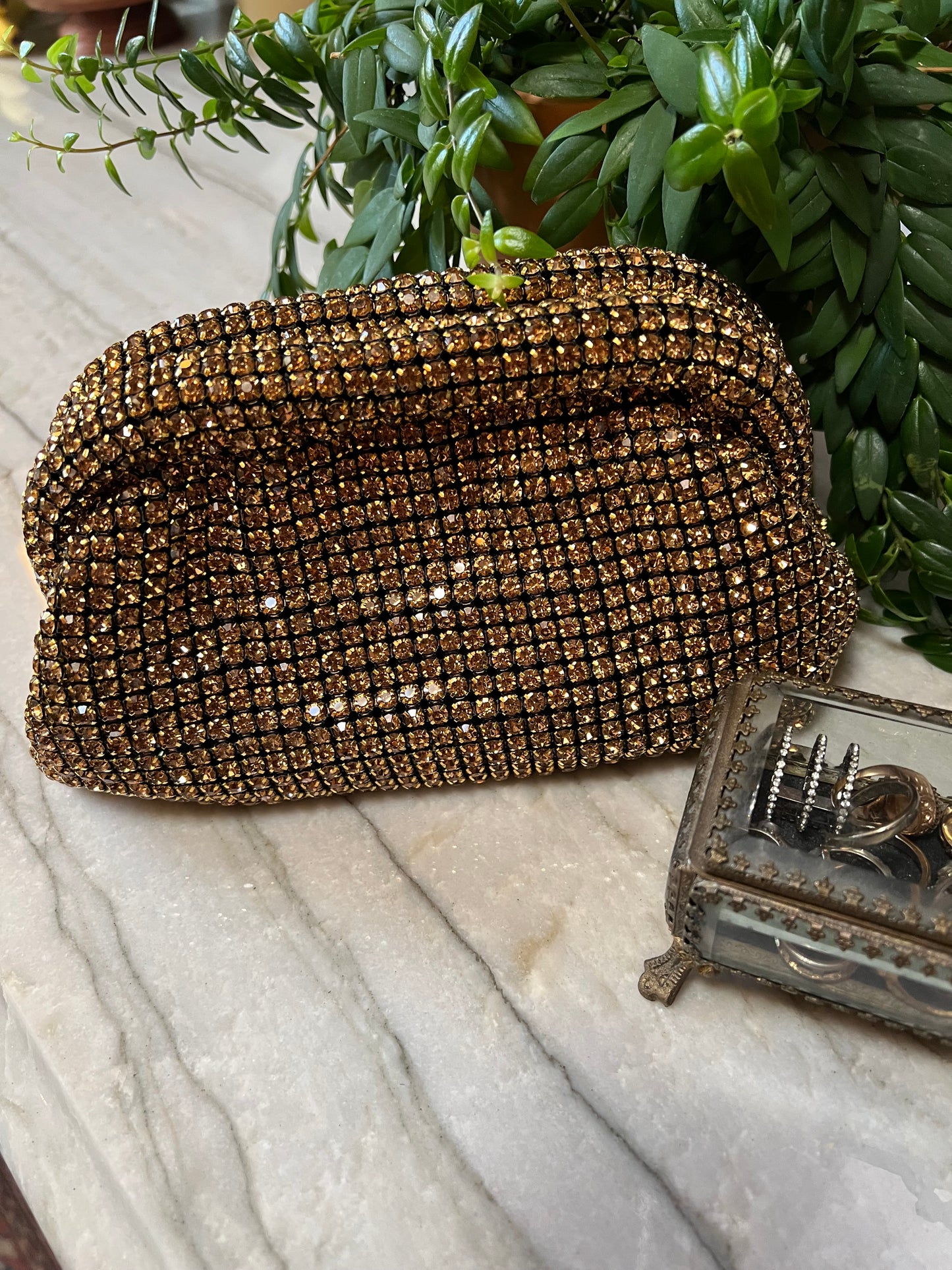 Rhinestone Clutch in Golden