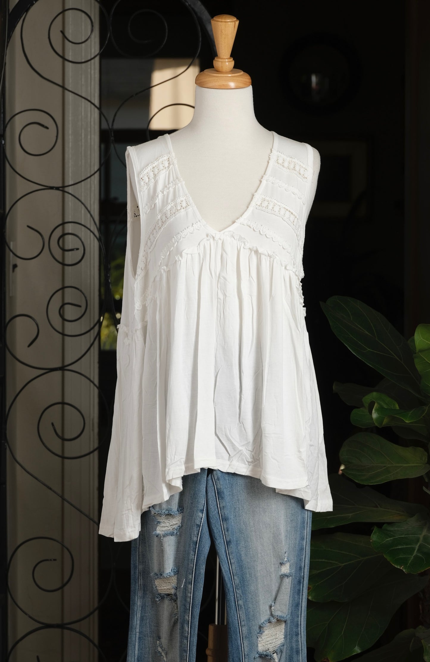 Baby Doll Tank in White