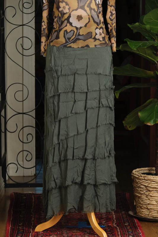 Gatsby Skirt in Cargo Green