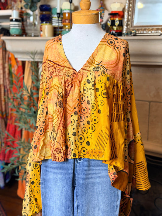 Gold Dust Crop Top in Golden Dot – Chateau Bel Age Boutique