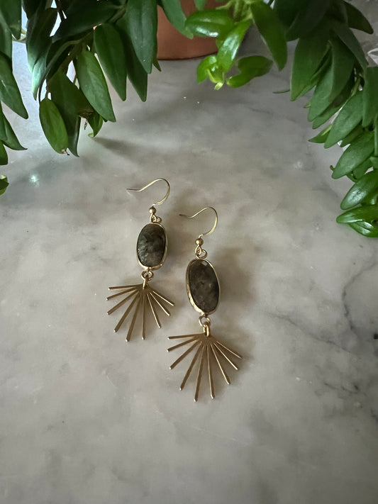 Labradorite Flare Earring