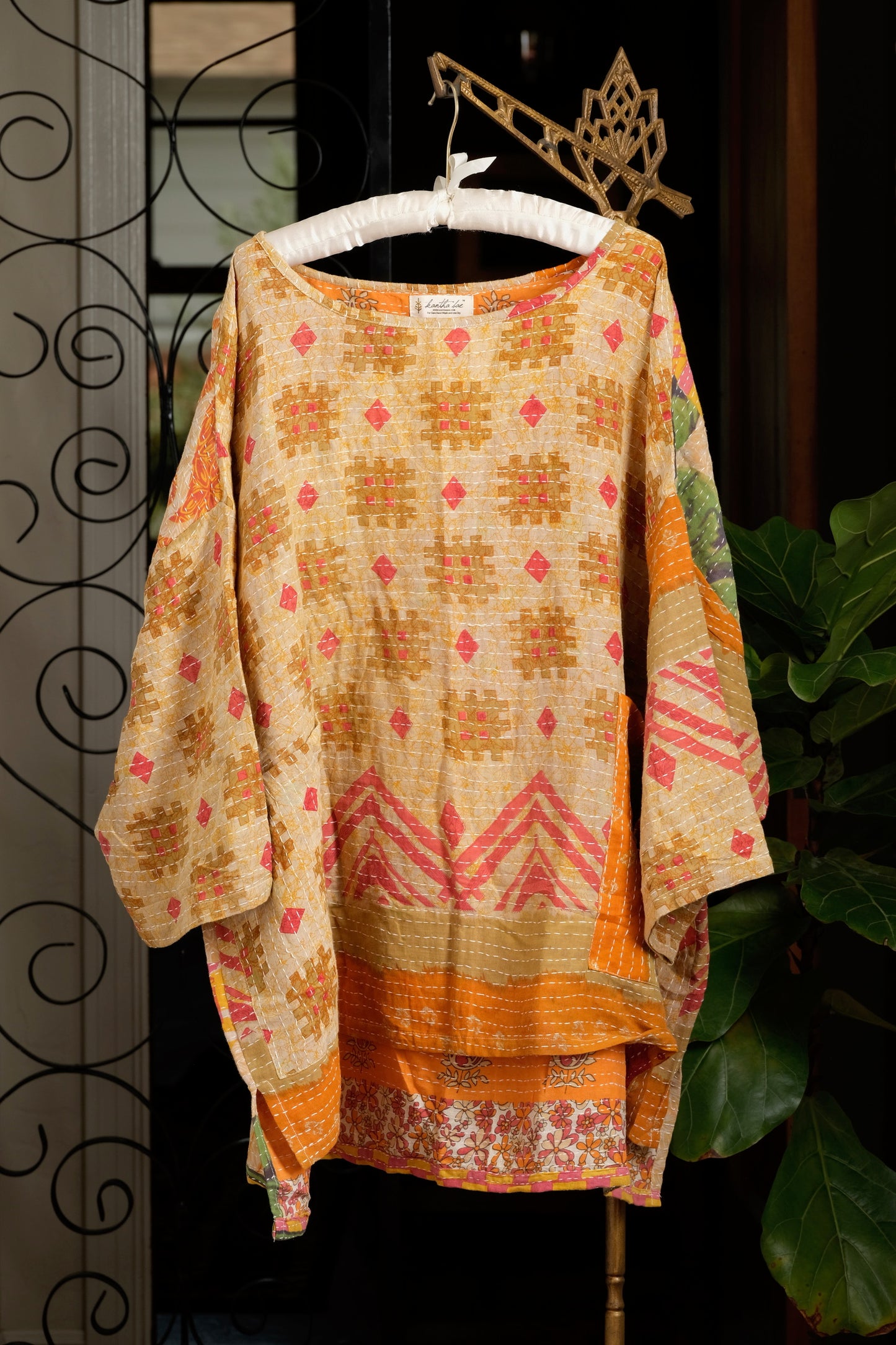 Kantha Pullover in Golden Palm