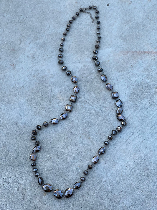 Crystal Ball Necklace in Espresso