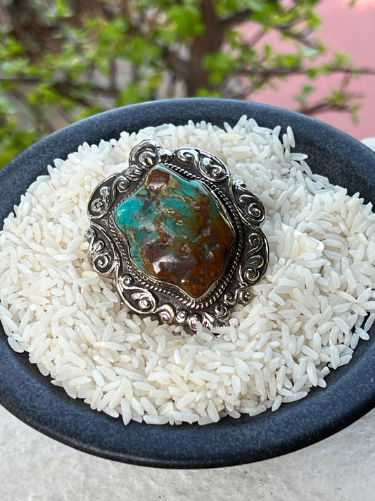 Chunky Turquoise with Ornate Bezel 1139