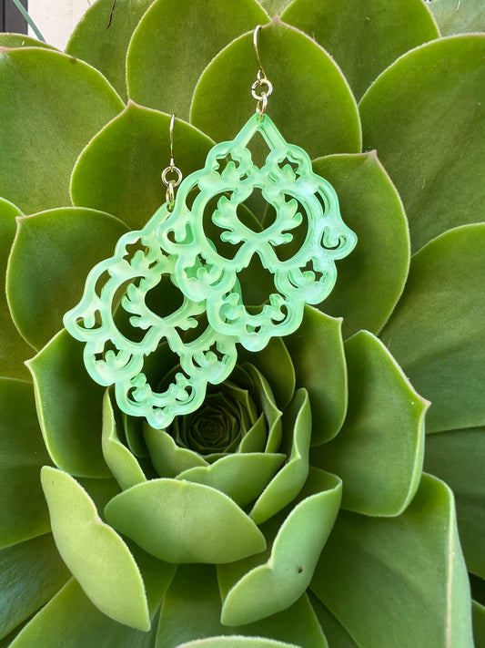 Openwork Earring in Mint
