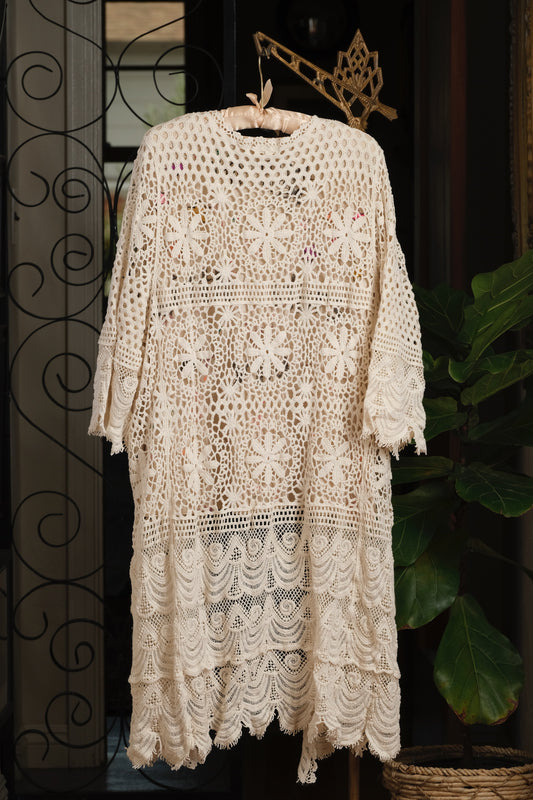 Crochet Duster in Ecru